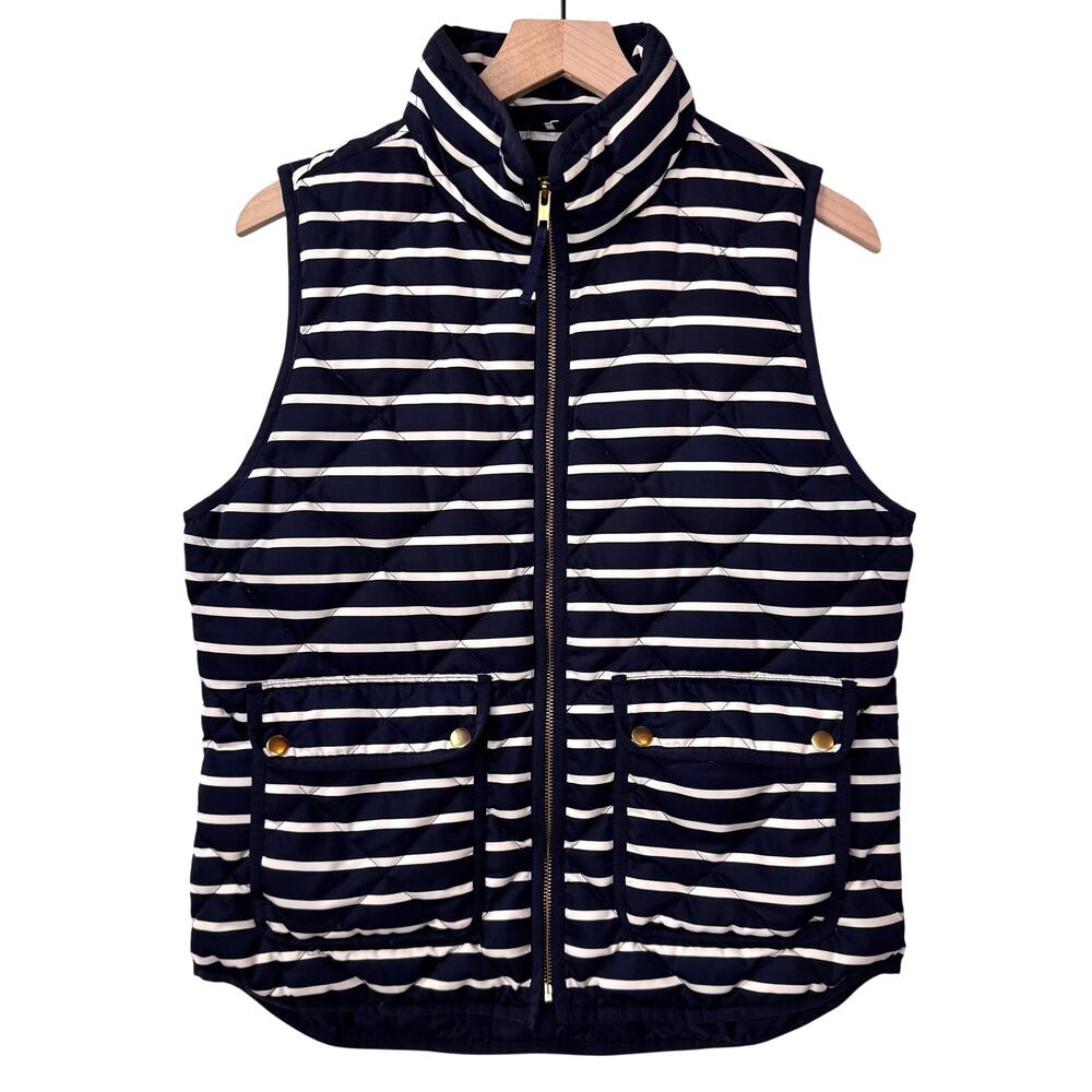 J. Crew Navy and White Striped Vest